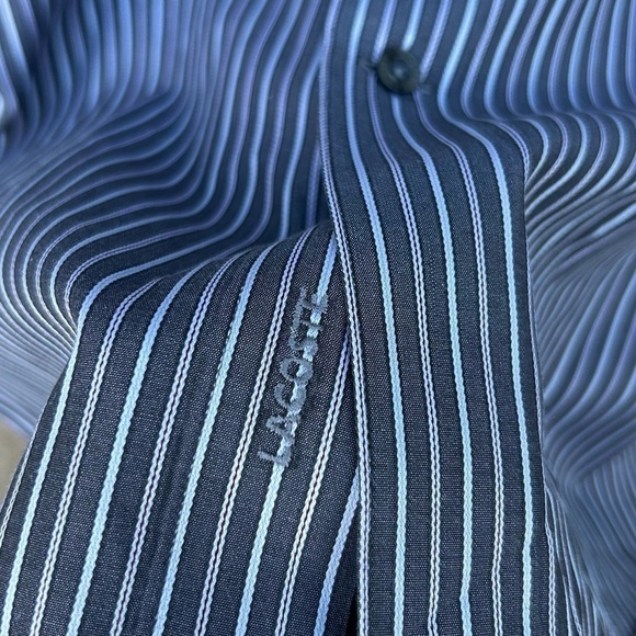 Lacoste Pinstripe Oxford Button Down Collared Shirt | Size 42 - Picture 6 of 9